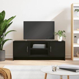 Mueble de TV madera de ingeniería negro 102x30x37,5 cm