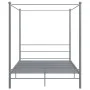 Gray metal canopy bed frame 160x200 cm by vidaXL, Beds and slatted bases - Ref: Foro24-325065, Price: 155,22 €, Discount: %