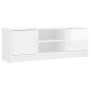 Mueble de TV madera de ingeniería blanco brillo 102x30x37,5 cm