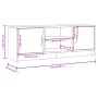 Mueble de TV madera de ingeniería blanco brillo 102x30x37,5 cm