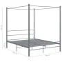 Estructura de cama con dosel metal gris 160x200 cm de vidaXL, Camas y somieres - Ref: Foro24-325065, Precio: 158,28 €, Descue...