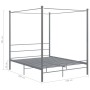 Graues Himmelbettgestell aus Metall, 160 x 200 cm von vidaXL, Betten und Lattenroste - Ref: Foro24-325065, Preis: 157,43 €, R...
