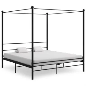 Schwarzer Himmelbettrahmen aus Metall, 180 x 200 cm von vidaXL, Betten und Lattenroste - Ref: Foro24-325066, Preis: 179,01 €,...