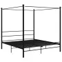 Estructura de cama con dosel metal negro 180x200 cm de vidaXL, Camas y somieres - Ref: Foro24-325066, Precio: 179,01 €, Descu...
