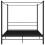 Estructura de cama con dosel metal negro 180x200 cm de vidaXL, Camas y somieres - Ref: Foro24-325066, Precio: 179,01 €, Descu...