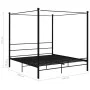 Estructura de cama con dosel metal negro 180x200 cm de vidaXL, Camas y somieres - Ref: Foro24-325066, Precio: 179,01 €, Descu...