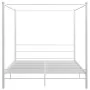 Estructura de cama con dosel metal blanco 180x200 cm de vidaXL, Camas y somieres - Ref: Foro24-325067, Precio: 150,02 €, Desc...