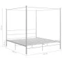 Estructura de cama con dosel metal blanco 180x200 cm de vidaXL, Camas y somieres - Ref: Foro24-325067, Precio: 150,02 €, Desc...