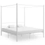 White metal canopy bed frame 200x200 cm by vidaXL, Beds and slatted bases - Ref: Foro24-325070, Price: 150,31 €, Discount: %