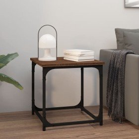 Mesa auxiliar de madera contrachapada marrón roble 40x40x40 cm Mesa auxiliar de madera contrachapada marrón roble 40x40x40 cm
