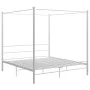 Estructura de cama con dosel metal blanco 200x200 cm de vidaXL, Camas y somieres - Ref: Foro24-325070, Precio: 150,49 €, Desc...