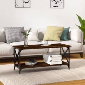 Mesa de centro madera y hierro roble ahumado 100x45x45 cm Mesa de centro madera y hierro roble ahumado 100x45x45 cm