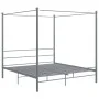 Estructura de cama con dosel metal gris 200x200 cm de vidaXL, Camas y somieres - Ref: Foro24-325071, Precio: 149,52 €, Descue...