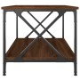 Mesa de centro madera y hierro roble marrón 80x50x45 cm