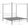 Estructura de cama con dosel metal gris 200x200 cm de vidaXL, Camas y somieres - Ref: Foro24-325071, Precio: 147,17 €, Descue...