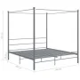 Estructura de cama con dosel metal gris 200x200 cm de vidaXL, Camas y somieres - Ref: Foro24-325071, Precio: 149,52 €, Descue...