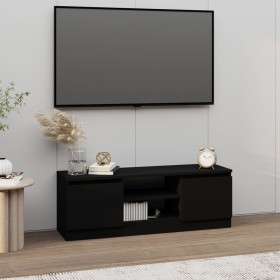 Mueble de TV con puerta negro 102x30x36 cm Mueble de TV con puerta negro 102x30x36 cm