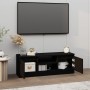 Mueble de TV con puerta negro 102x30x36 cm