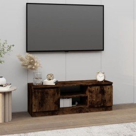 Mueble de TV con puerta roble ahumado 102x30x36 cm Mueble de TV con puerta roble ahumado 102x30x36 cm