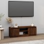 Mueble de TV con puerta roble marrón 102x30x36 cm