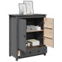 Aparador alto de madera maciza de pino gris 83x41,5x100 cm