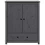 Aparador alto de madera maciza de pino gris 83x41,5x100 cm