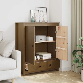 Aparador alto madera maciza de pino marrón miel 83x41,5x100 cm Aparador alto madera maciza de pino marrón miel 83x41,5x100 cm