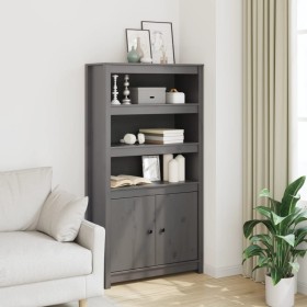 Aparador alto madera maciza de pino gris 80x35x154 cm Aparador alto madera maciza de pino gris 80x35x154 cm