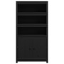 Aparador alto madera maciza de pino negro 80x35x154 cm