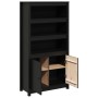 Aparador alto madera maciza de pino negro 80x35x154 cm