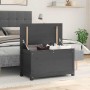 Caja de almacenaje madera maciza de pino gris 80x40x45,5 cm