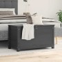 Caja de almacenaje madera maciza de pino gris 80x40x45,5 cm