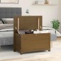 Caja de almacenaje madera maciza pino marrón miel 80x40x45,5 cm