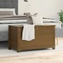 Caja de almacenaje madera maciza pino marrón miel 80x40x45,5 cm