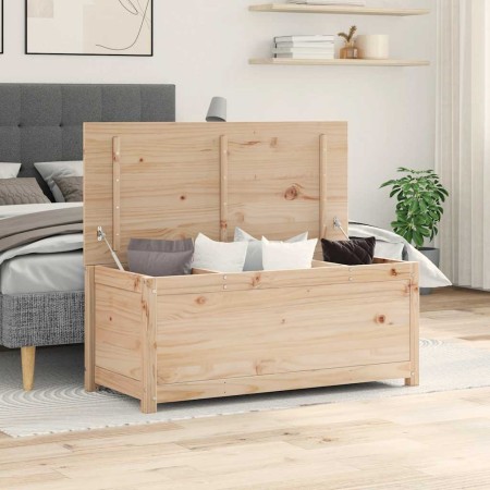 Caja de almacenamiento madera maciza de pino 110x50x45,5 cm