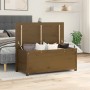 Caja almacenaje madera maciza pino marrón miel 110x50x45,5 cm
