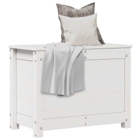 Caja de almacenaje madera maciza de pino blanco 60x32x45,5 cm