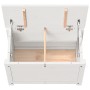 Caja de almacenaje madera maciza de pino blanco 60x32x45,5 cm