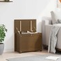 Caja de almacenaje madera maciza pino marrón miel 60x32x45,5 cm