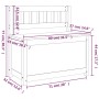 Banco de madera maciza de pino blanco 80x41x77 cm