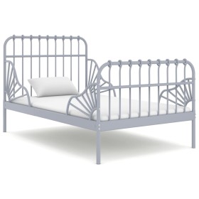 Estructura de cama extensible metal gris 80x130/200 cm