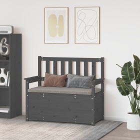 Banco de madera maciza de pino gris 112,5x51,5x96,5 cm