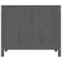Baúl para la colada madera maciza de pino gris 88,5x44x76 cm