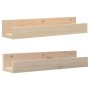 Estantes de pared 2 uds madera maciza de pino 50x12x9 cm