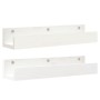 Estantes de pared 2 uds madera maciza de pino blanco 50x12x9 cm