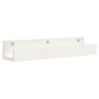 Estantes de pared 2 uds madera maciza de pino blanco 50x12x9 cm