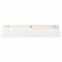 Estantes de pared 2 uds madera maciza de pino blanco 50x12x9 cm