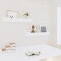 Estantes de pared 2 uds madera maciza de pino blanco 50x12x9 cm