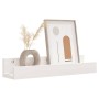 Estantes de pared 2 uds madera maciza de pino blanco 50x12x9 cm