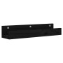 Estantes de pared 2 uds madera maciza de pino negro 50x12x9 cm